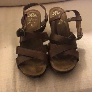 Dansko wedges in brown